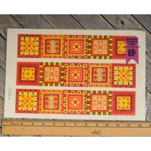 MEYERCORD DECALS Quilt Squares Red Yellow Orange 1522-A NEW Unopened Package